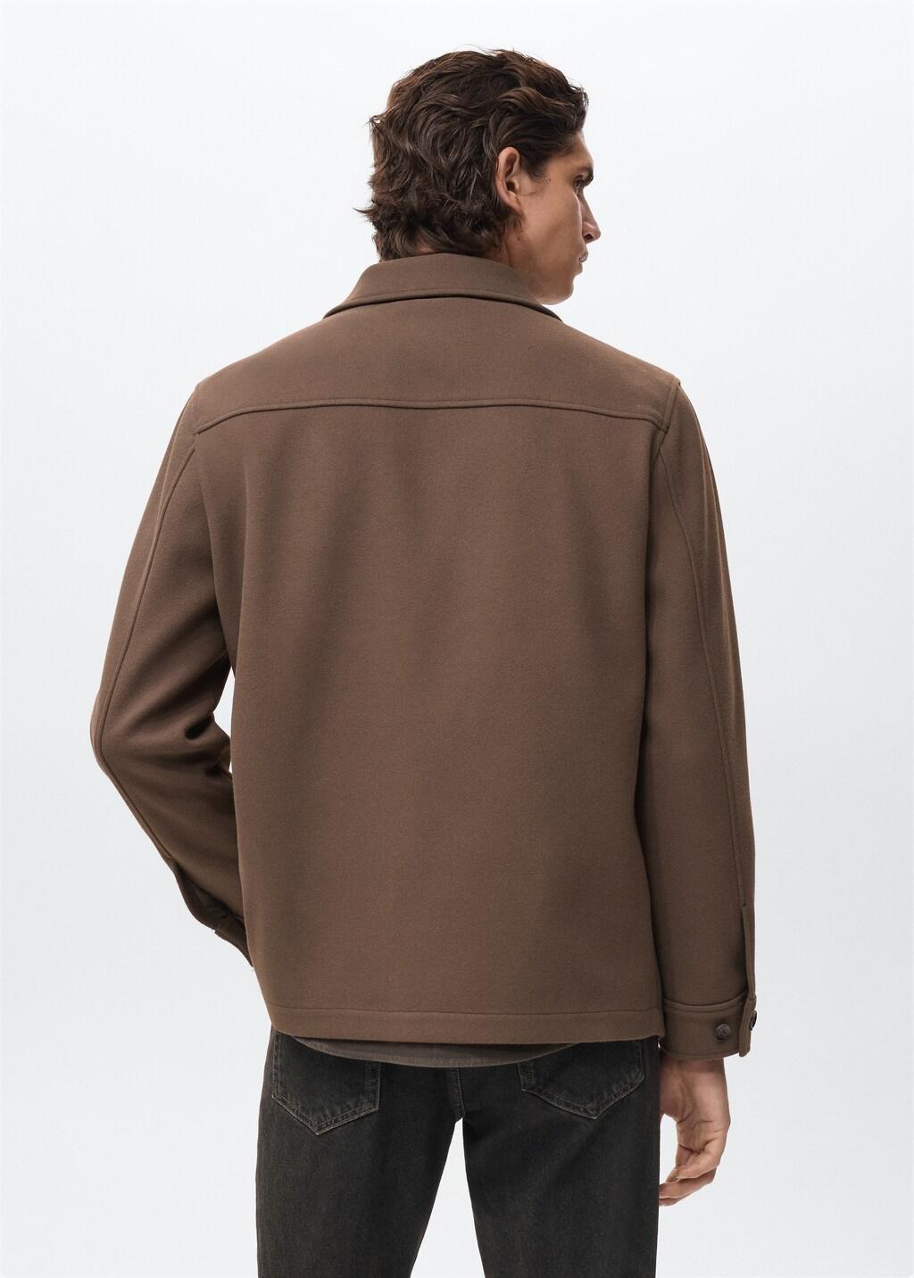 Brown Wool Coat With Pockets, Medium Brown, large image number 2