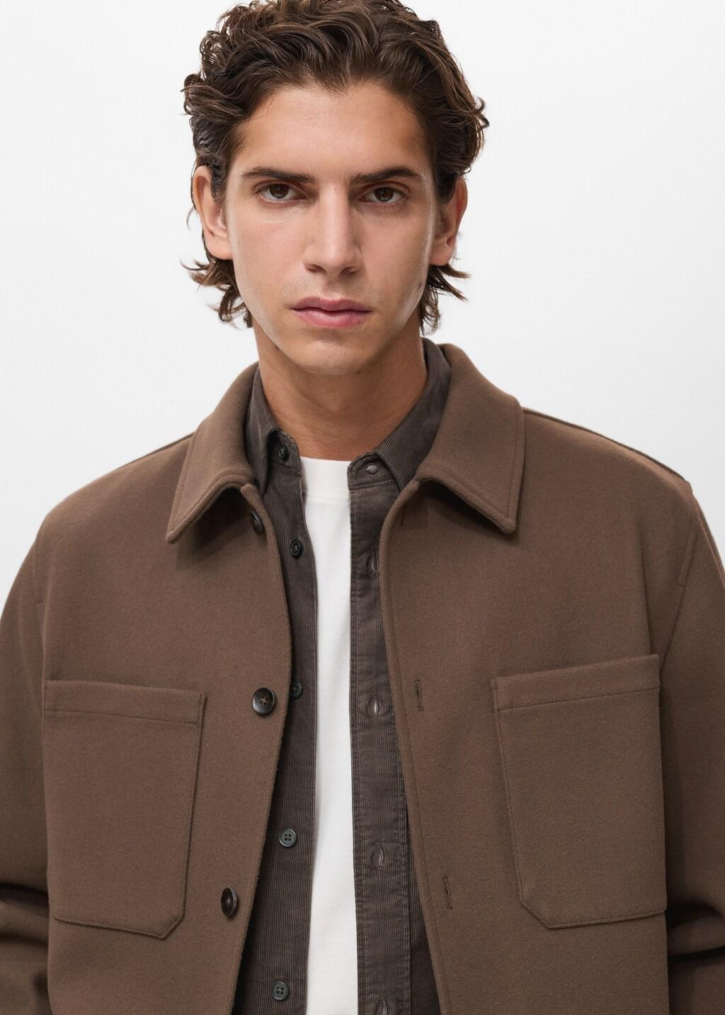 Brown Wool Coat With Pockets, Medium Brown, large image number 4