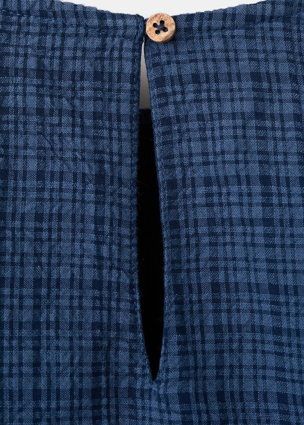 NAVY Check dress with embroidered detail, Kids Girl, Navy, medium