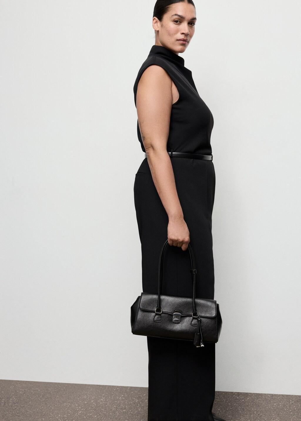 BLACK Jumpsuit with draped neck and belt, Black, large image number 6