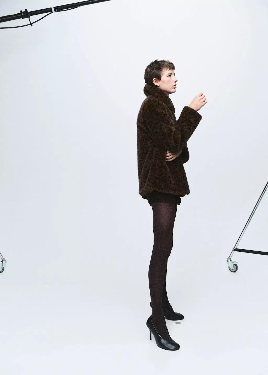 BROWN Leopard faux-fur coat, 0201_30, large image number 0