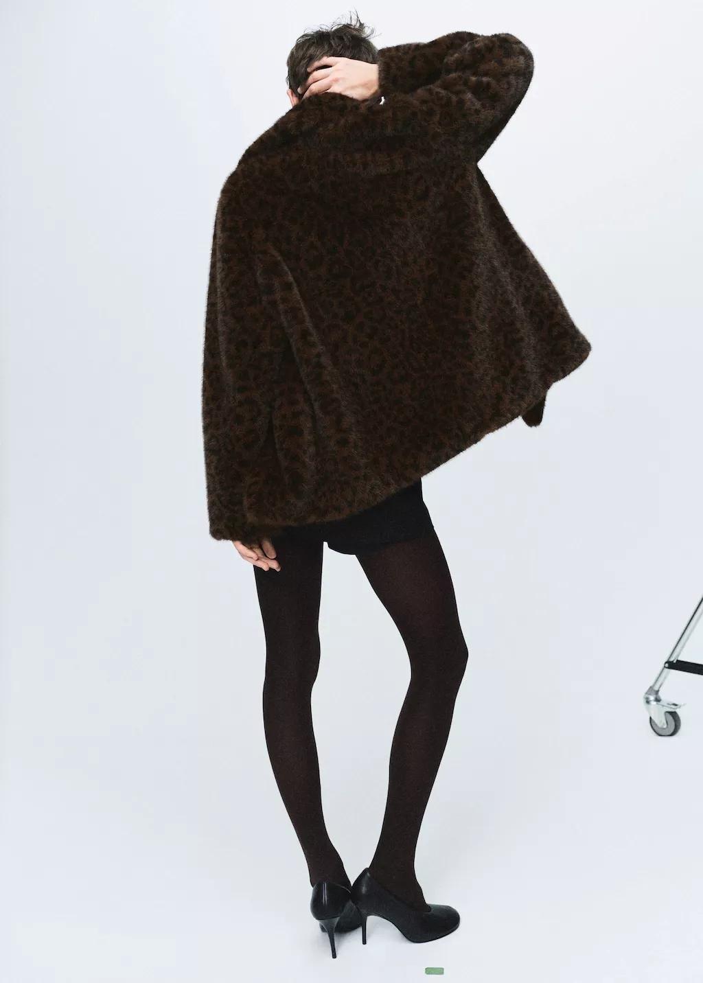 BROWN Leopard faux-fur coat, 0201_30, large image number 2