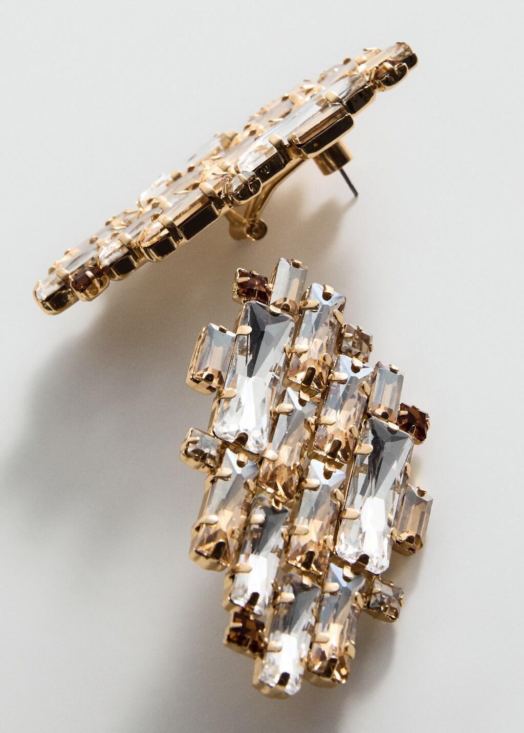 Gold Combined Crystal Earrings, 0201_OR, large image number 2
