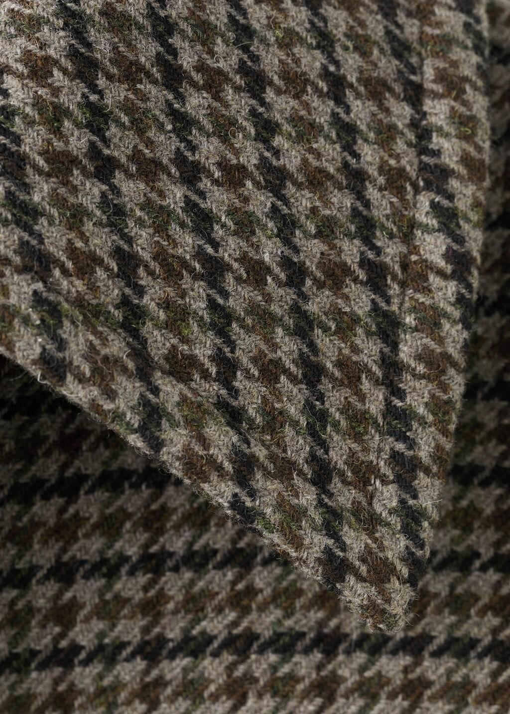 Brown Houndstooth Wool Jacket, Brown, large image number 1