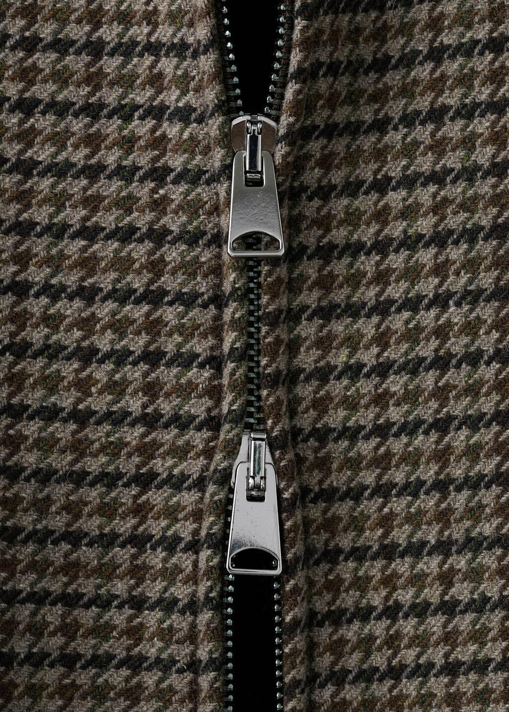 Brown Houndstooth Wool Jacket, Brown, large image number 5