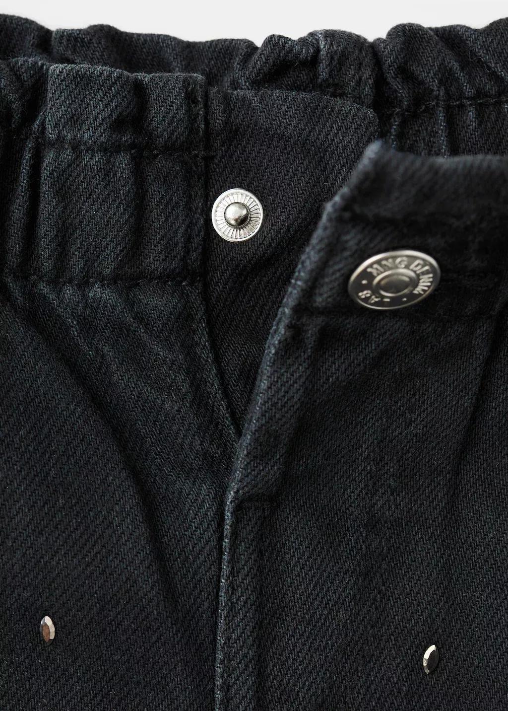 Grey Straight Jeans With Rhinestone Detail, Baby Girl, Open Grey, medium