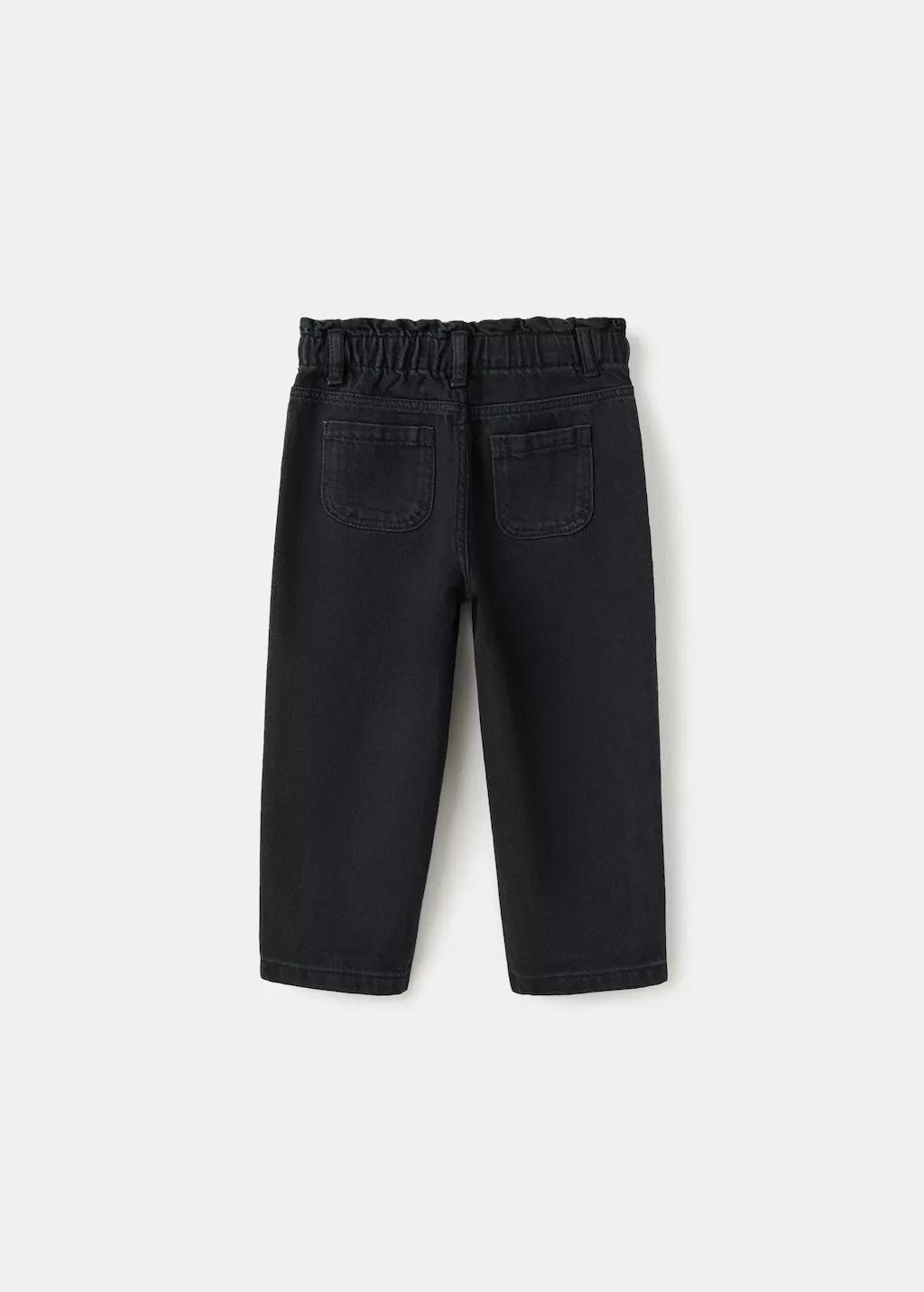 Grey Straight Jeans With Rhinestone Detail, Baby Girl, Open Grey, medium