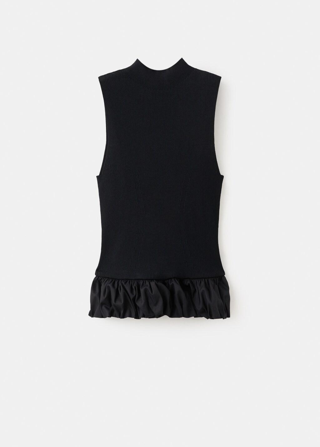 Black Layered Ruffle Top, Black, large image number 7