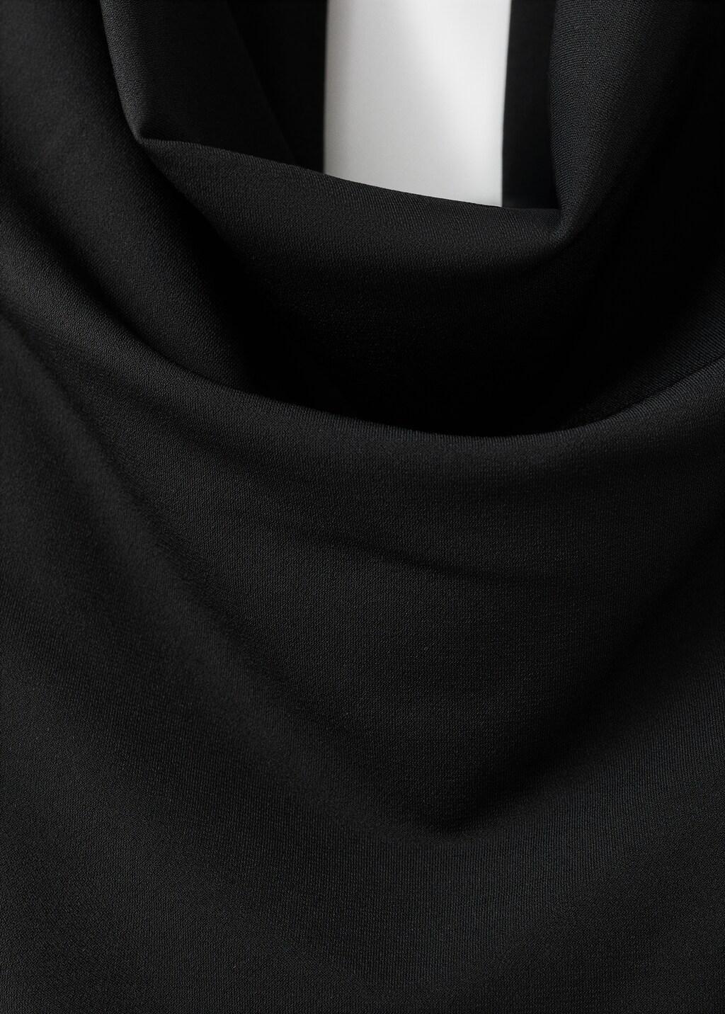 Black Halter-Neck Jumpsuit With Scarf, Black, large image number 1