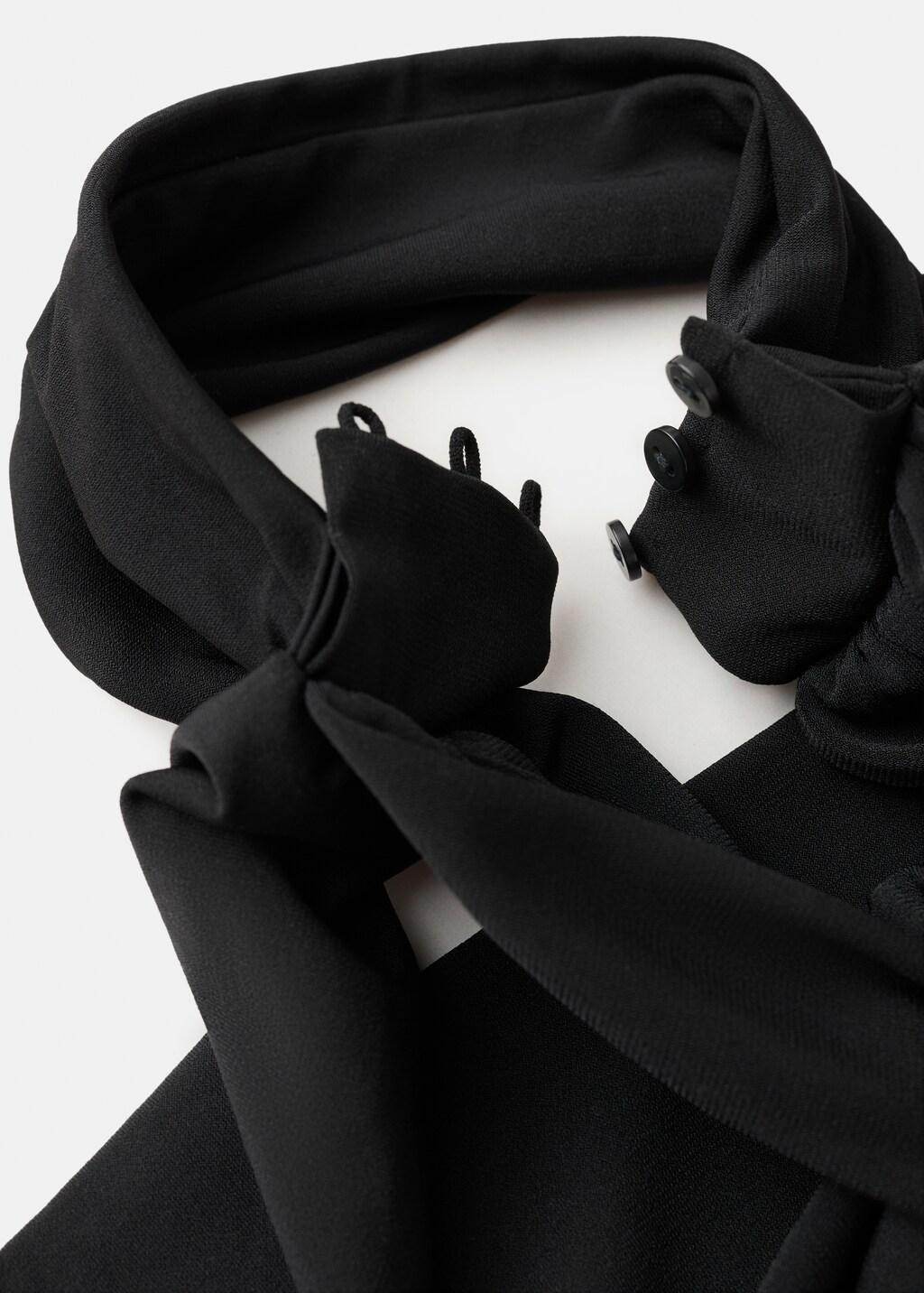 Black Halter-Neck Jumpsuit With Scarf, Black, large image number 5