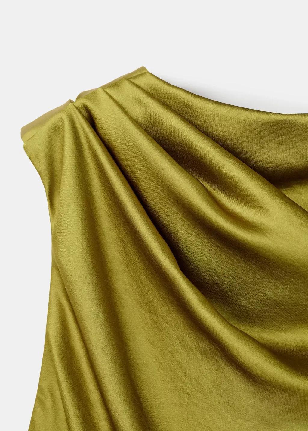 BRIGHT YELLOW Open-back satin-effect dress, Bright Yellow, large image number 1