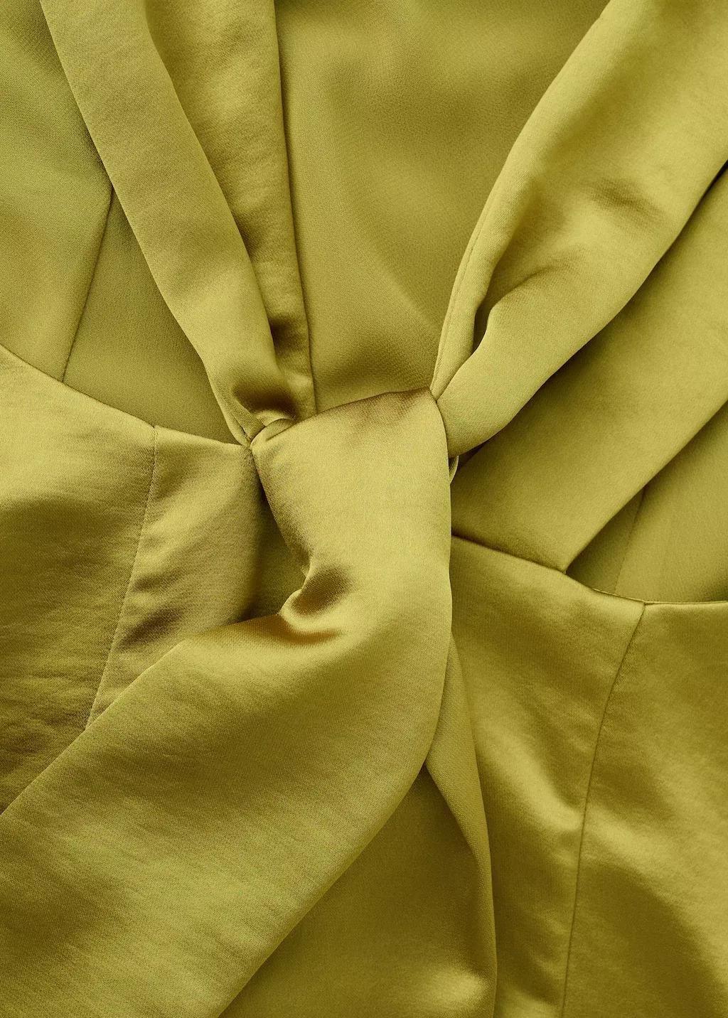 BRIGHT YELLOW Open-back satin-effect dress, Bright Yellow, large image number 4
