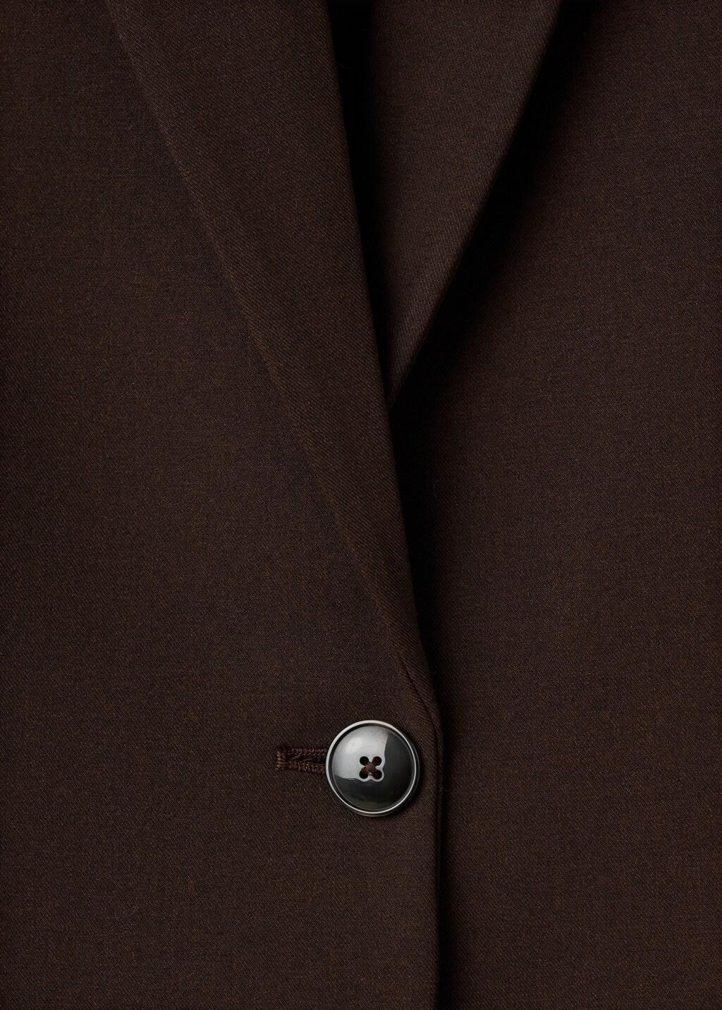 Brown Straight-Fit Suit Jacket, Dark Brown, large image number 1