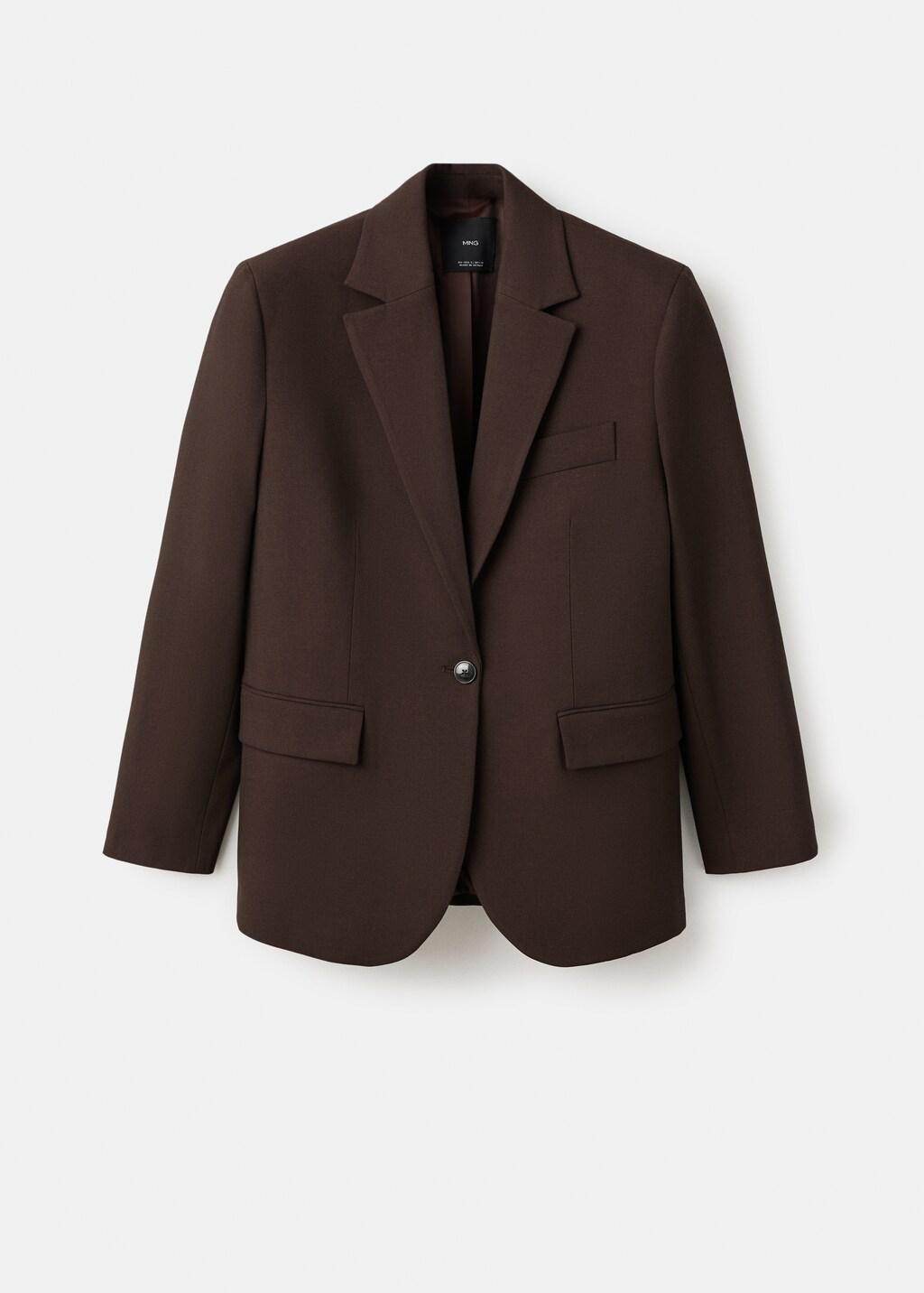 Brown Straight-Fit Suit Jacket, Dark Brown, large image number 7