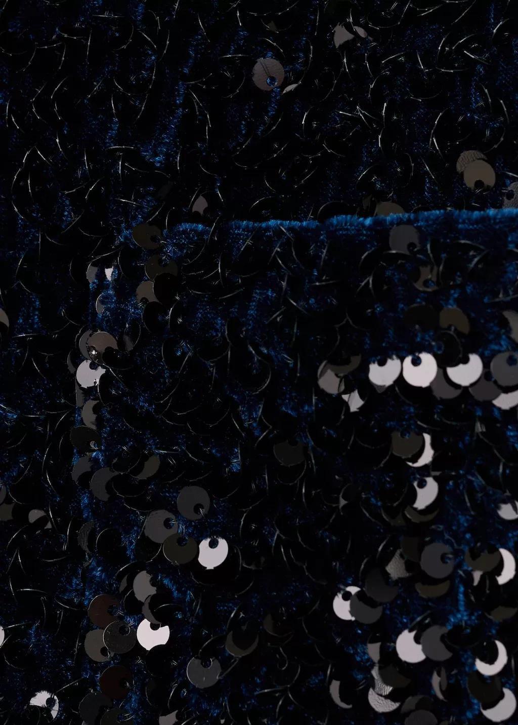 Navy Velvet Jacket With Sequins And Bow, 0201_56, large image number 1