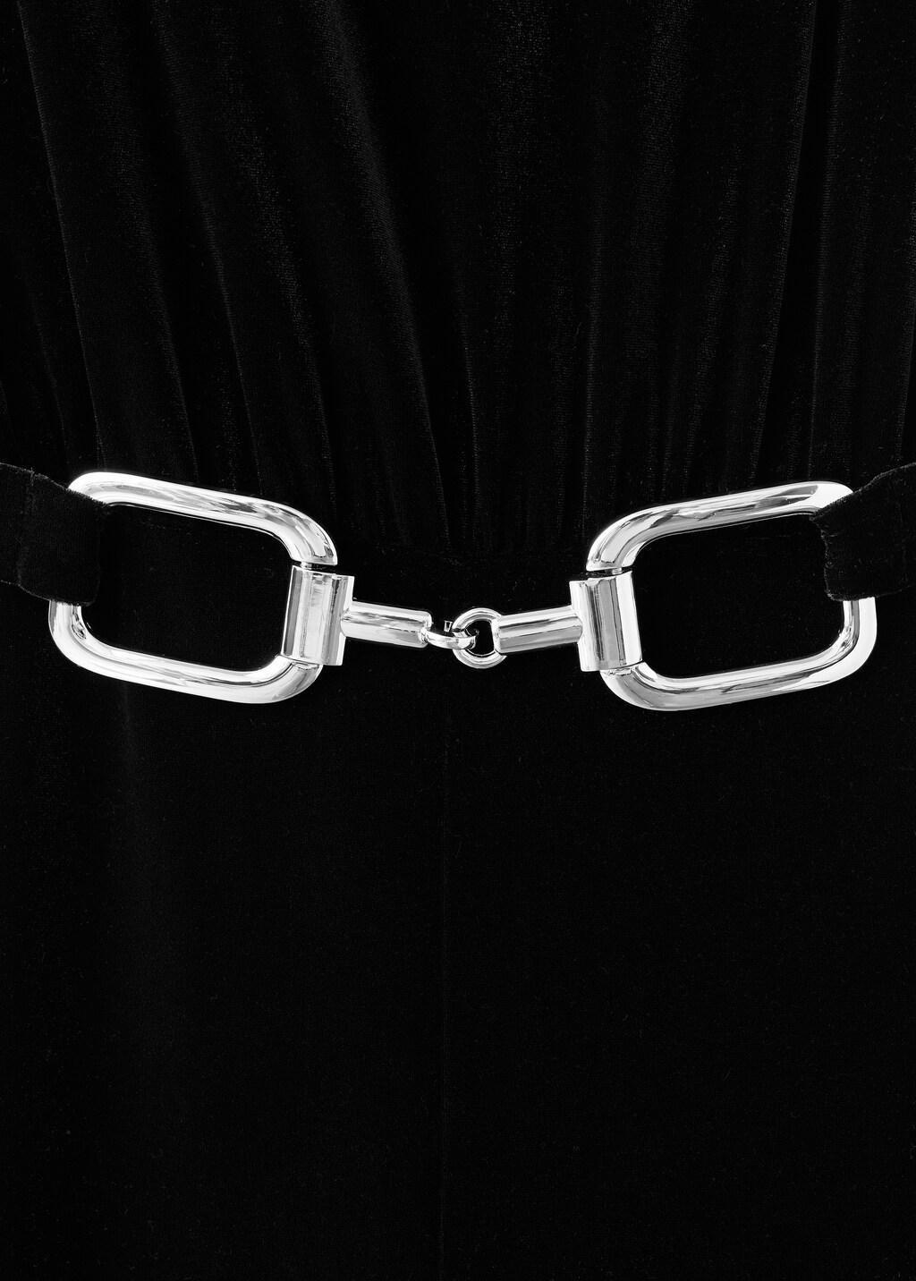 Black Velvet Belt Jumpsuit, Black, medium