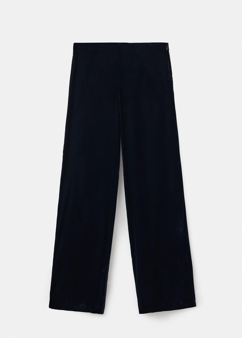 Navy Velvet Suit Trousers, Navy, large image number 6