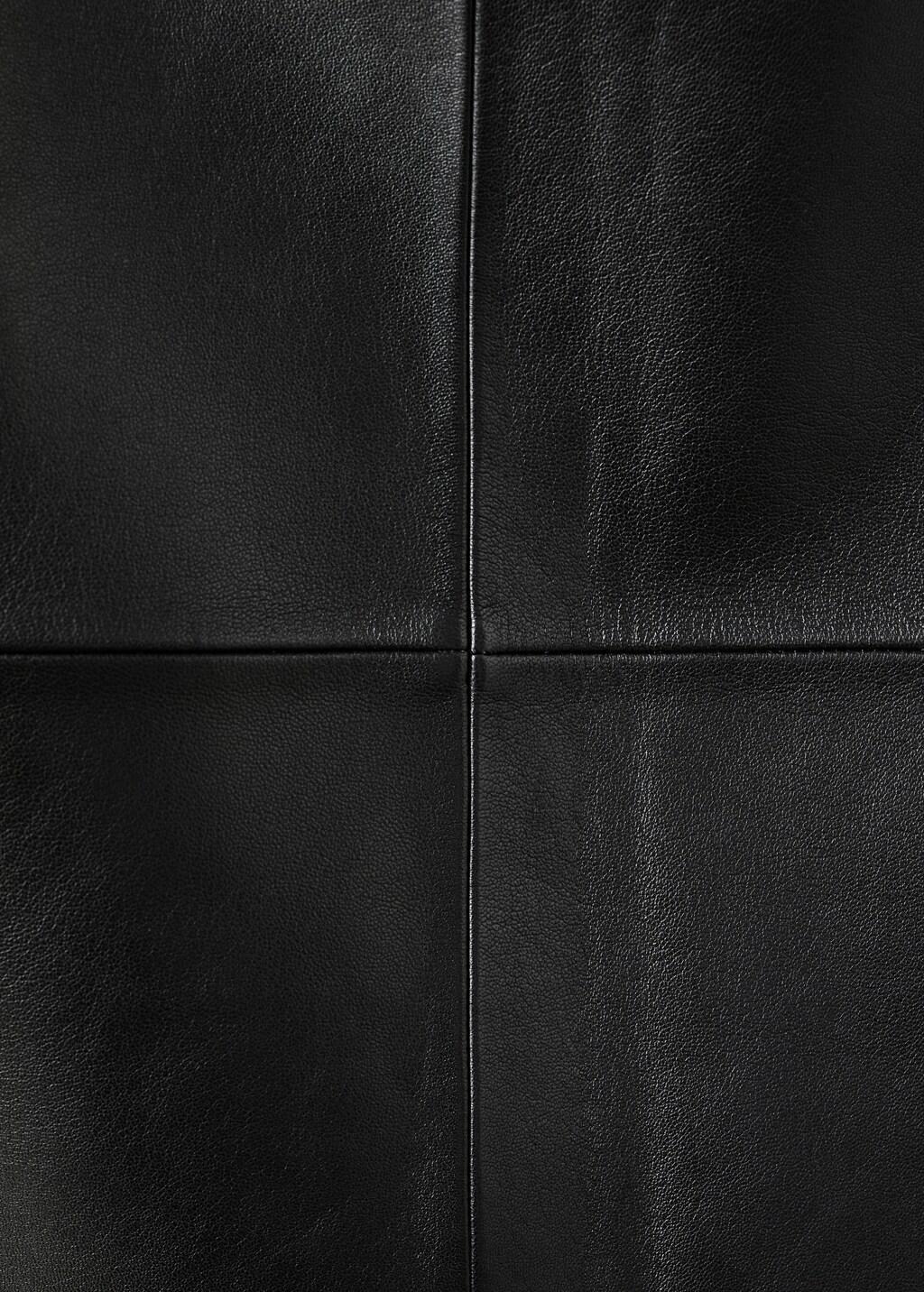 Black Leather Pencil Skirt, Black, large image number 1