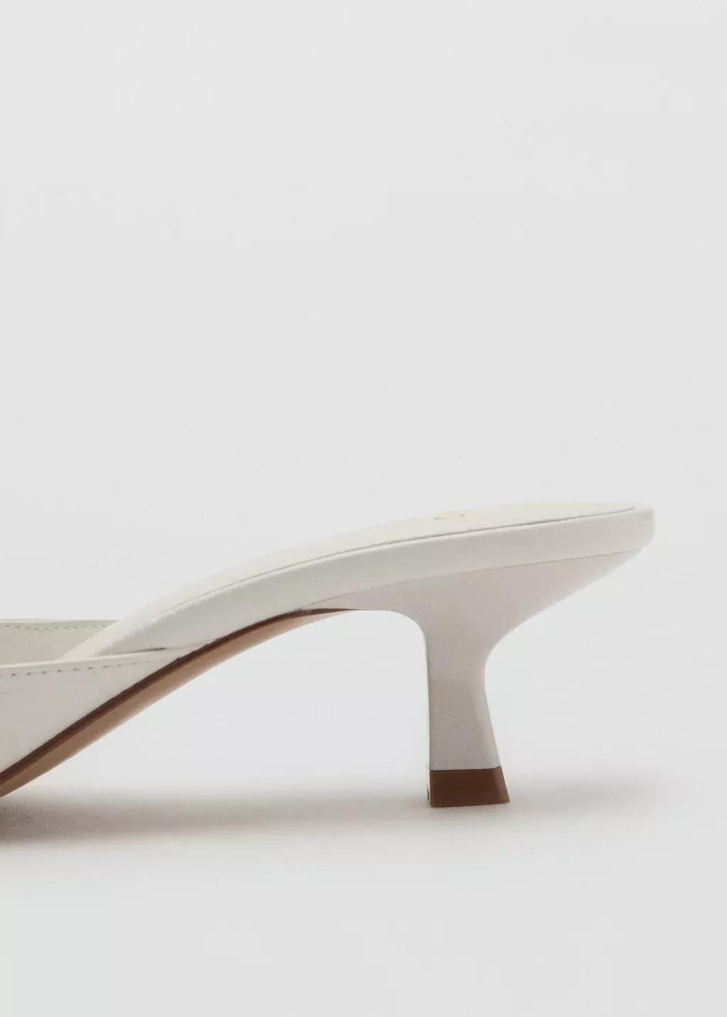 White Kitten Heel Sandals, , large image number 1