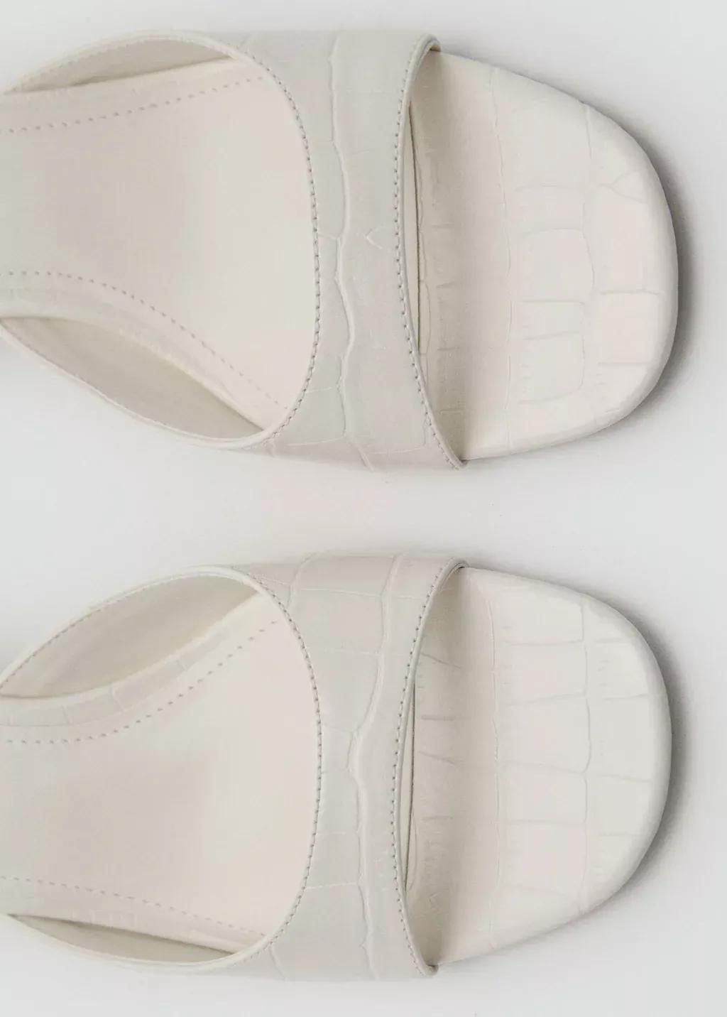 White Kitten Heel Sandals, , large image number 2