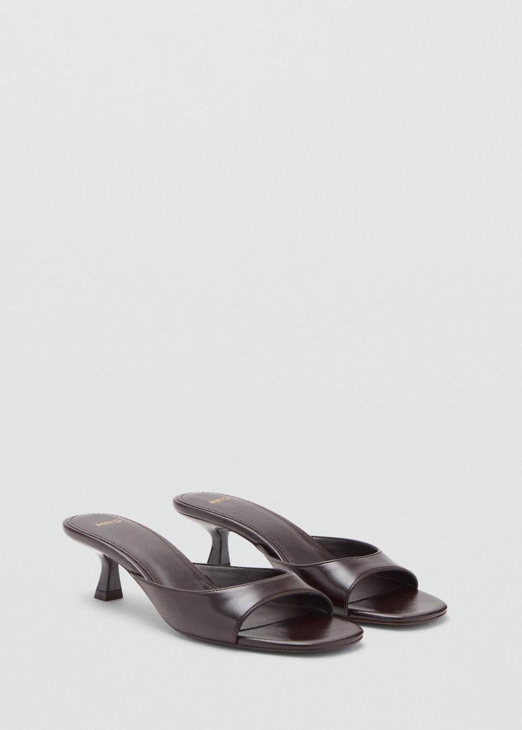 Brown Kitten Heel Sandals, , large image number 1