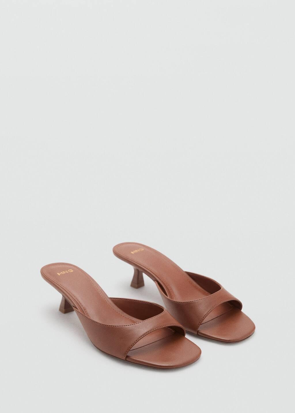 Brown Kitten Heel Sandals, , large image number 0