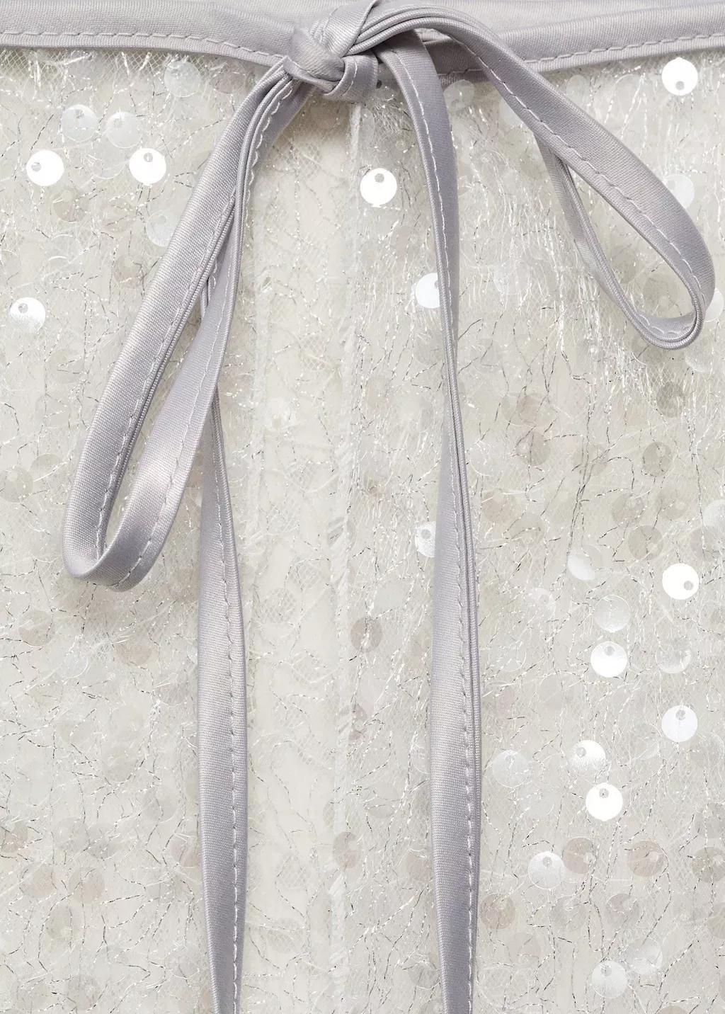 Grey Sequin Beach Wrap, Natural White, large image number 0