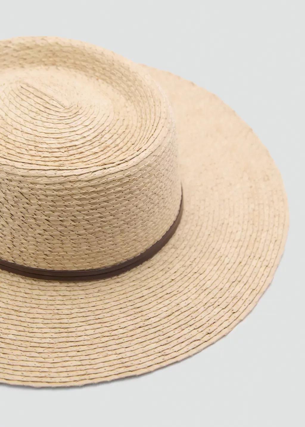 Beige Natural Fibre Hat With Contrasting Ribbon, Light Beige, large image number 0
