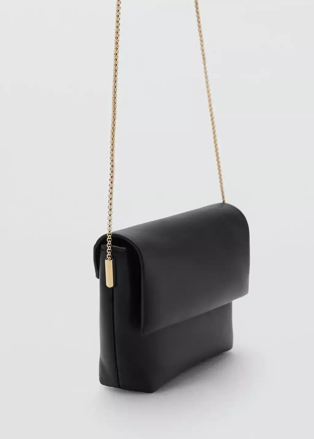 Black Crossbody Envelope-Style Bag, Black, large image number 0