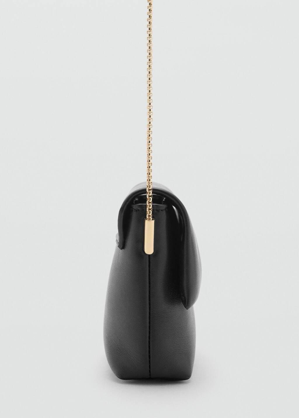 Black Crossbody Envelope-Style Bag, Black, large image number 1