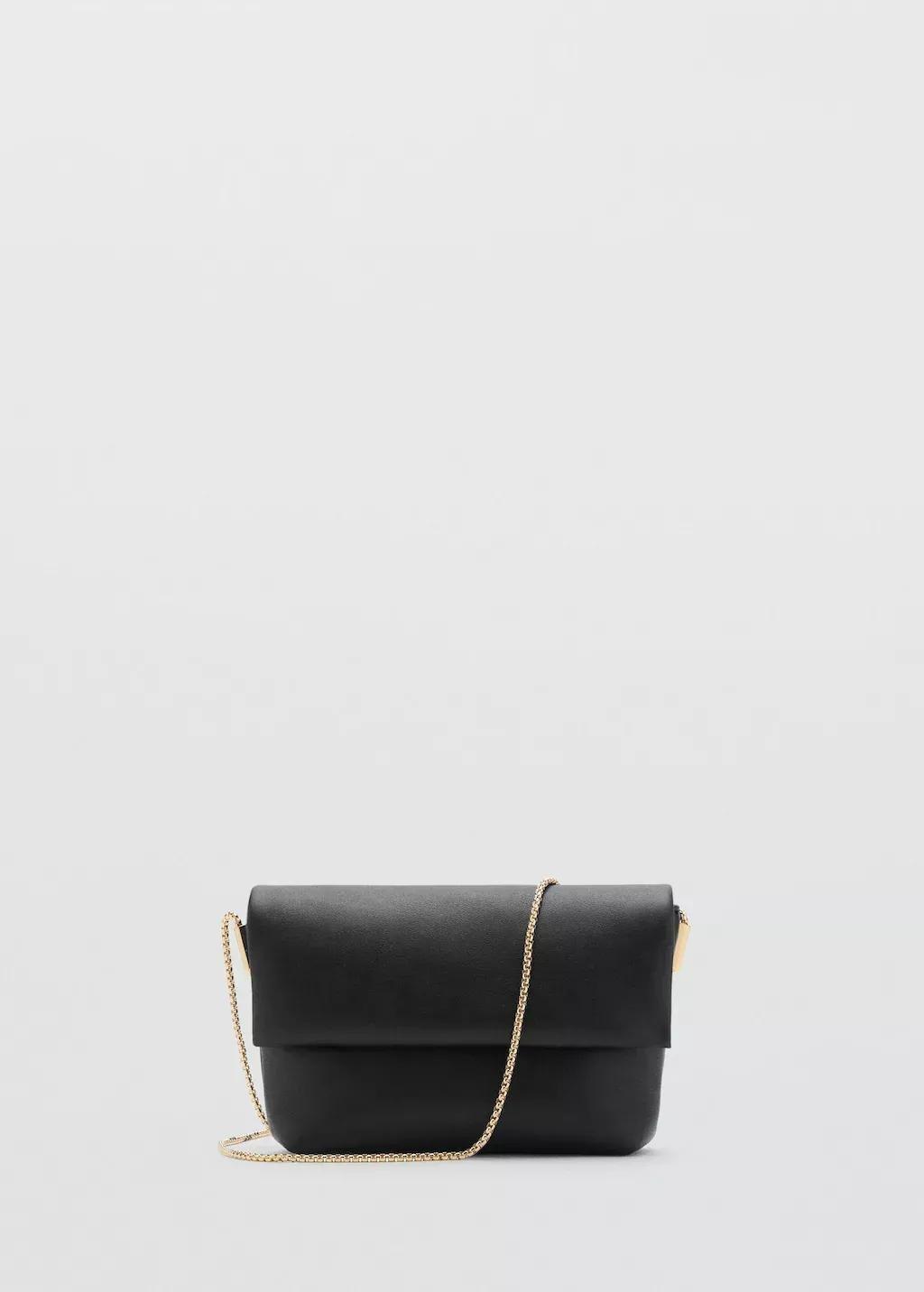Black Crossbody Envelope-Style Bag, Black, large image number 3