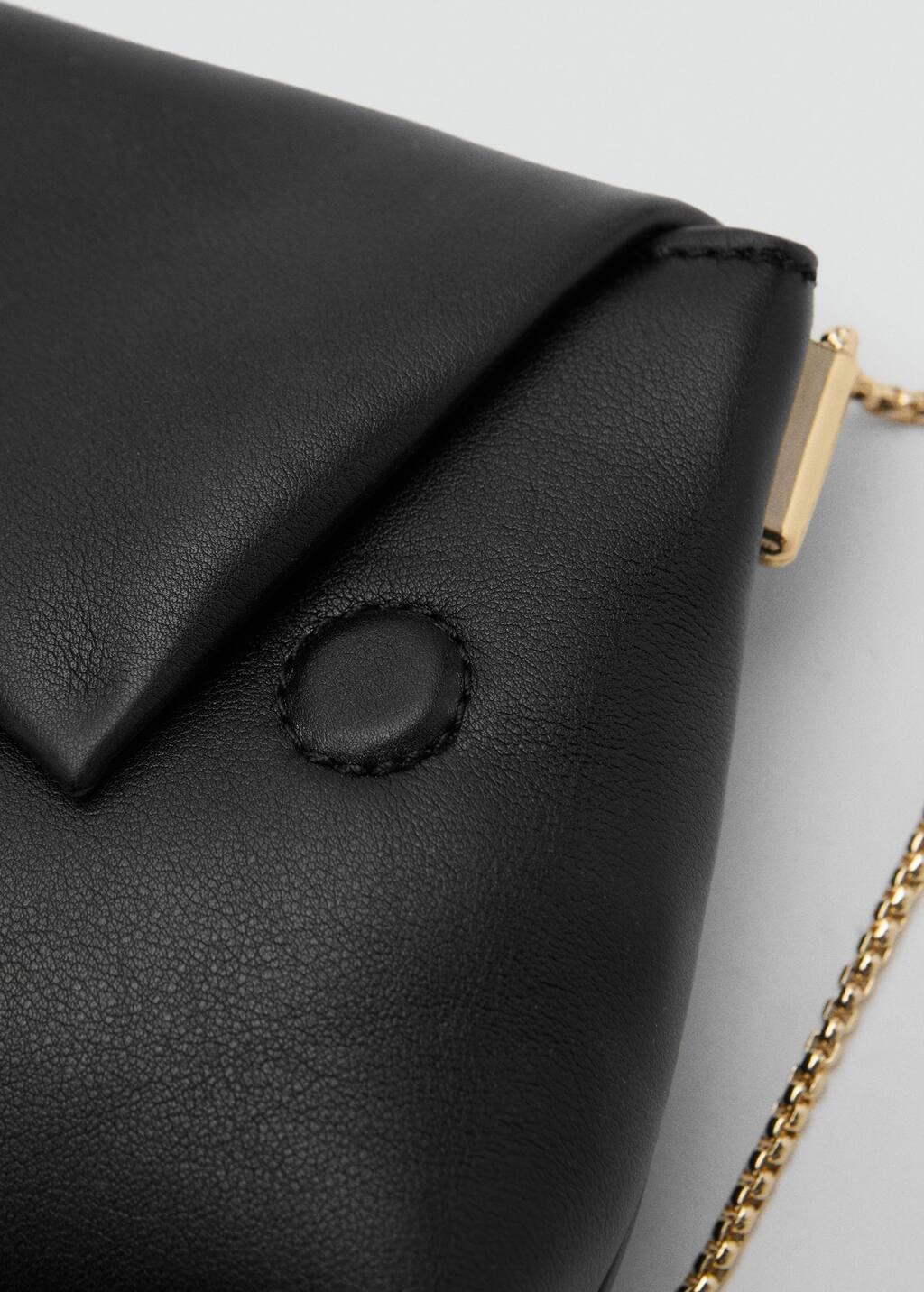 Black Crossbody Envelope-Style Bag, Black, large image number 4