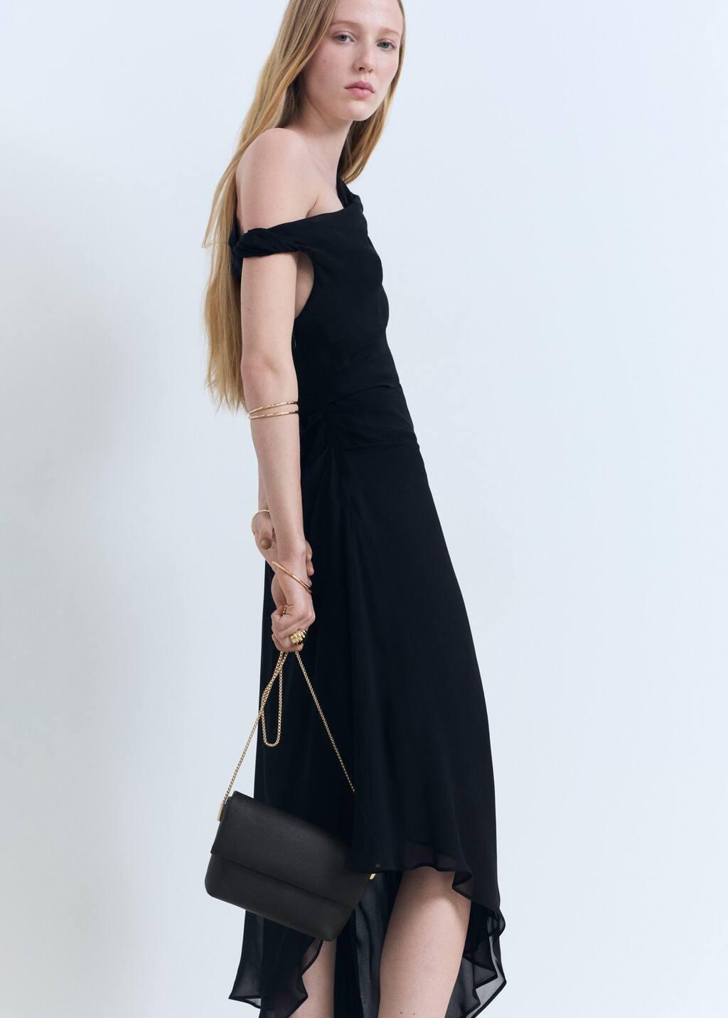 Black Crossbody Envelope-Style Bag, Black, large image number 5