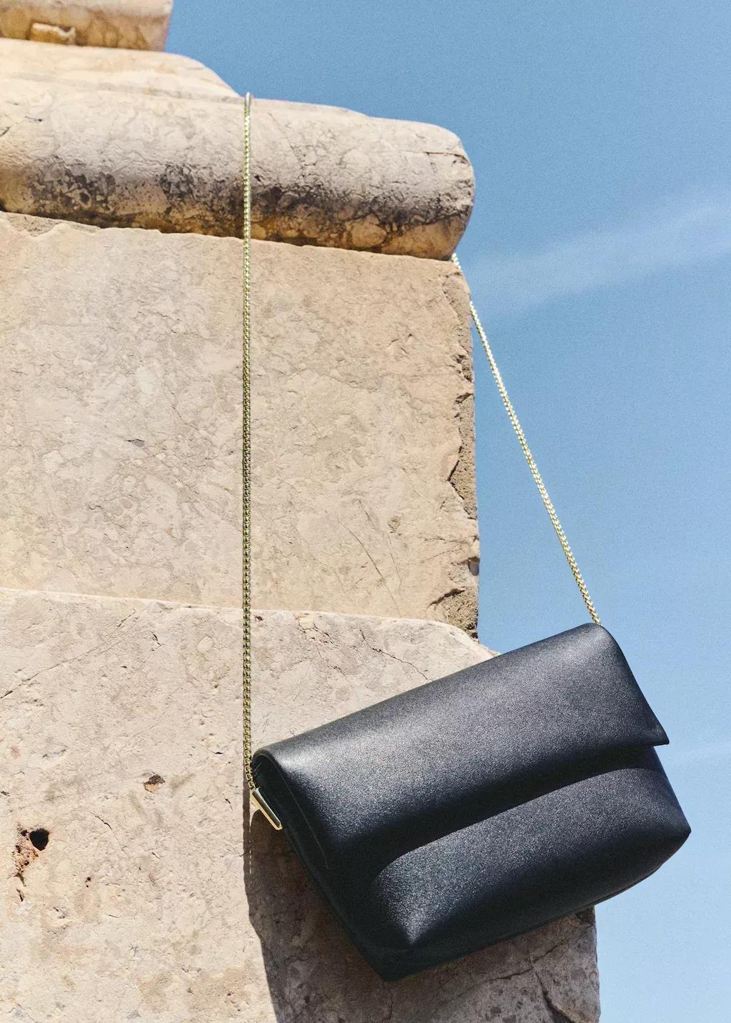 Black Crossbody Envelope-Style Bag, Black, large image number 6