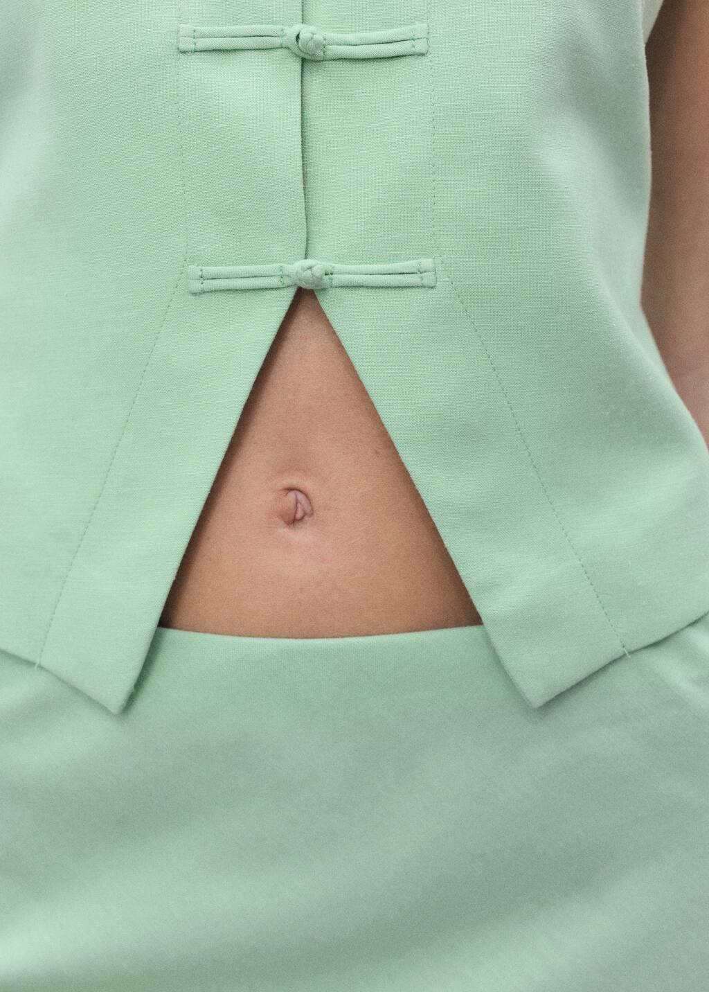 GREEN Linen-blend suit waistcoat, Green, medium