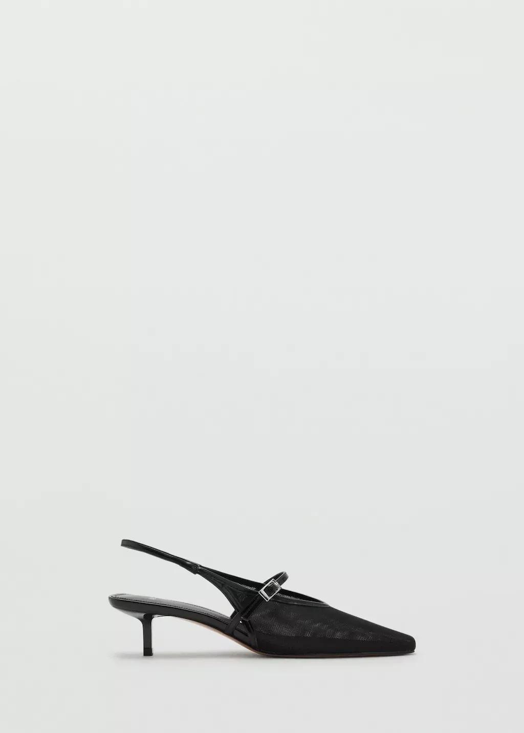 BLACK Mesh buckle stiletto-heeled shoes, , large image number 3