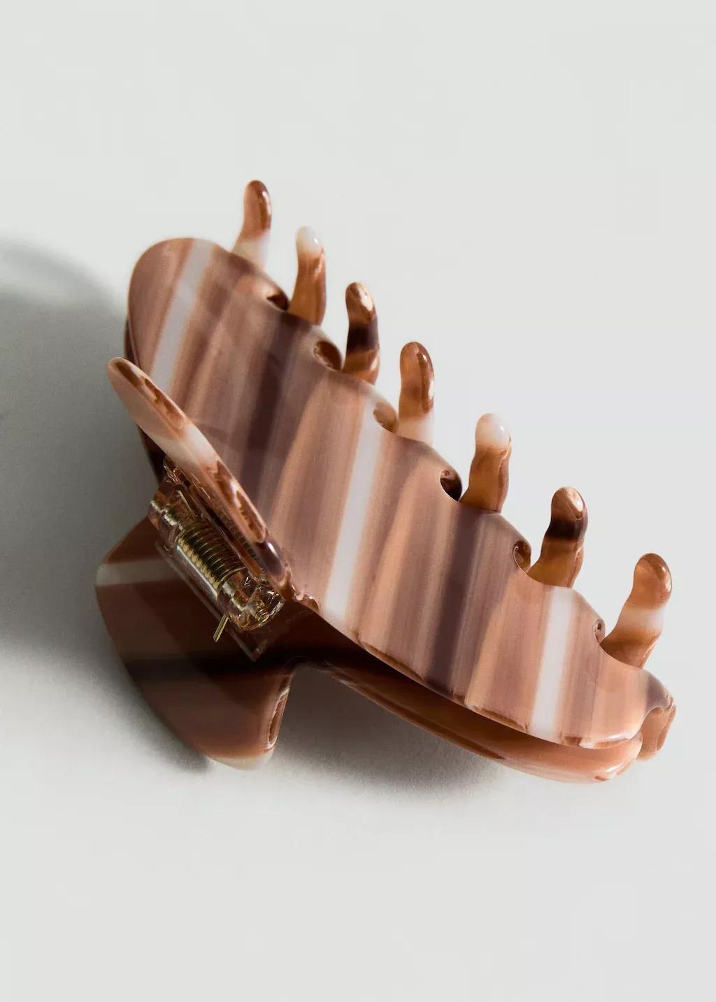 Brown Hair Clip, Brown, large image number 0