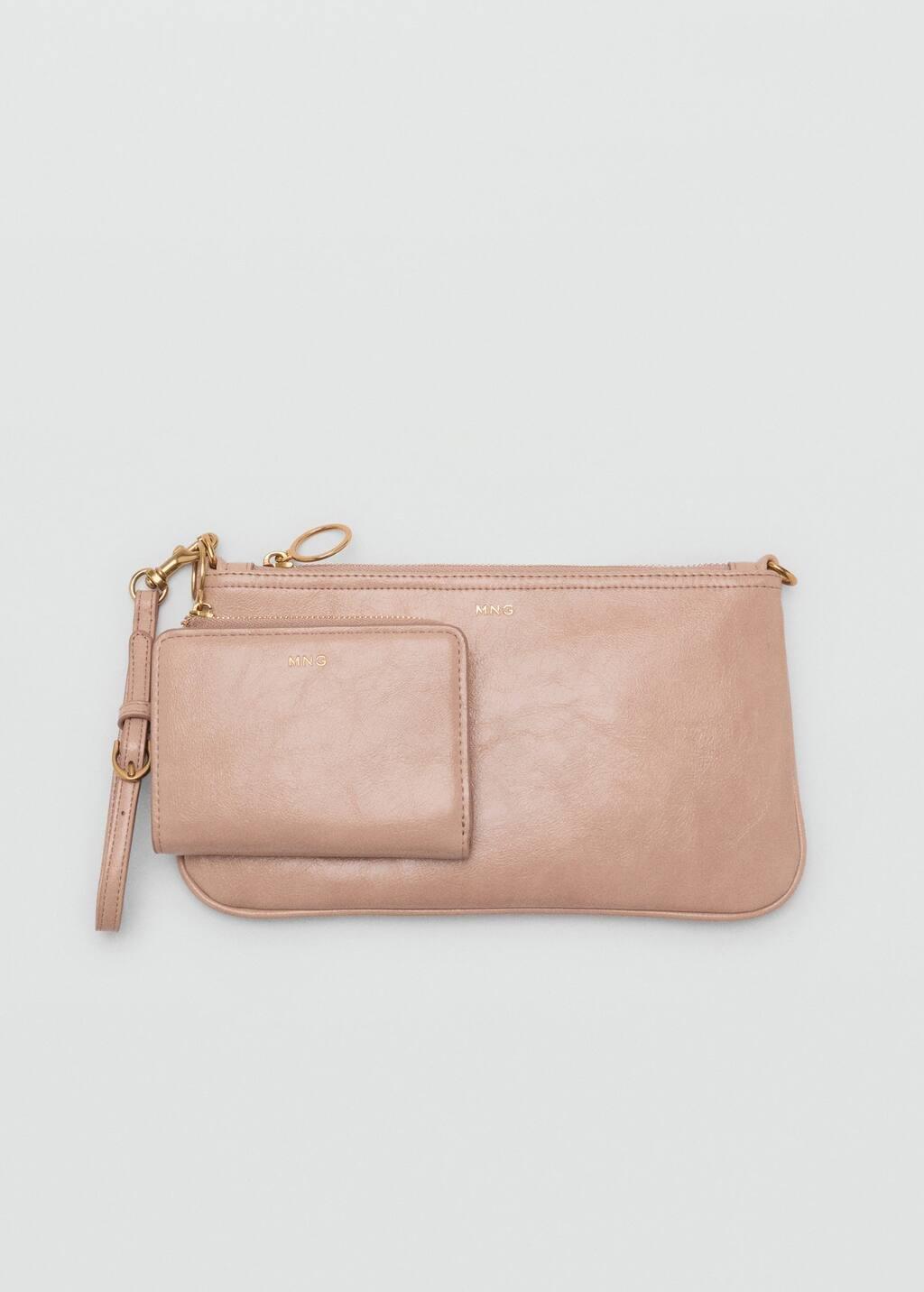 Pink Tumbled Leather-Effect Clutch, Light-Pastel Pink, large image number 2