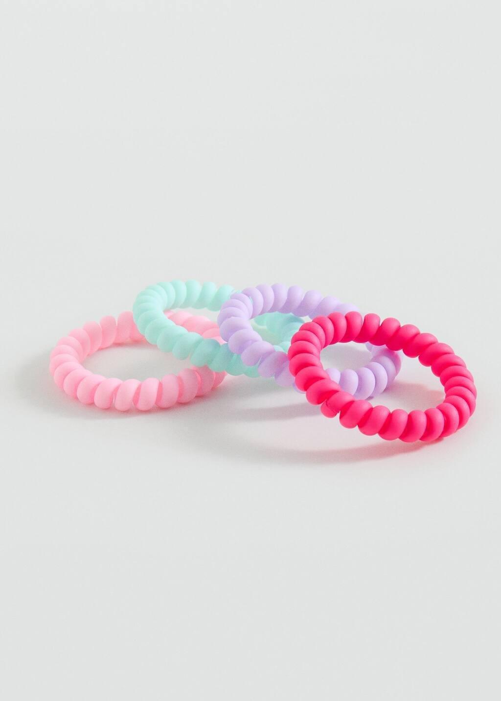 PINK Pack of 4 scrunchies, Kids Girl, Pink, large image number 0