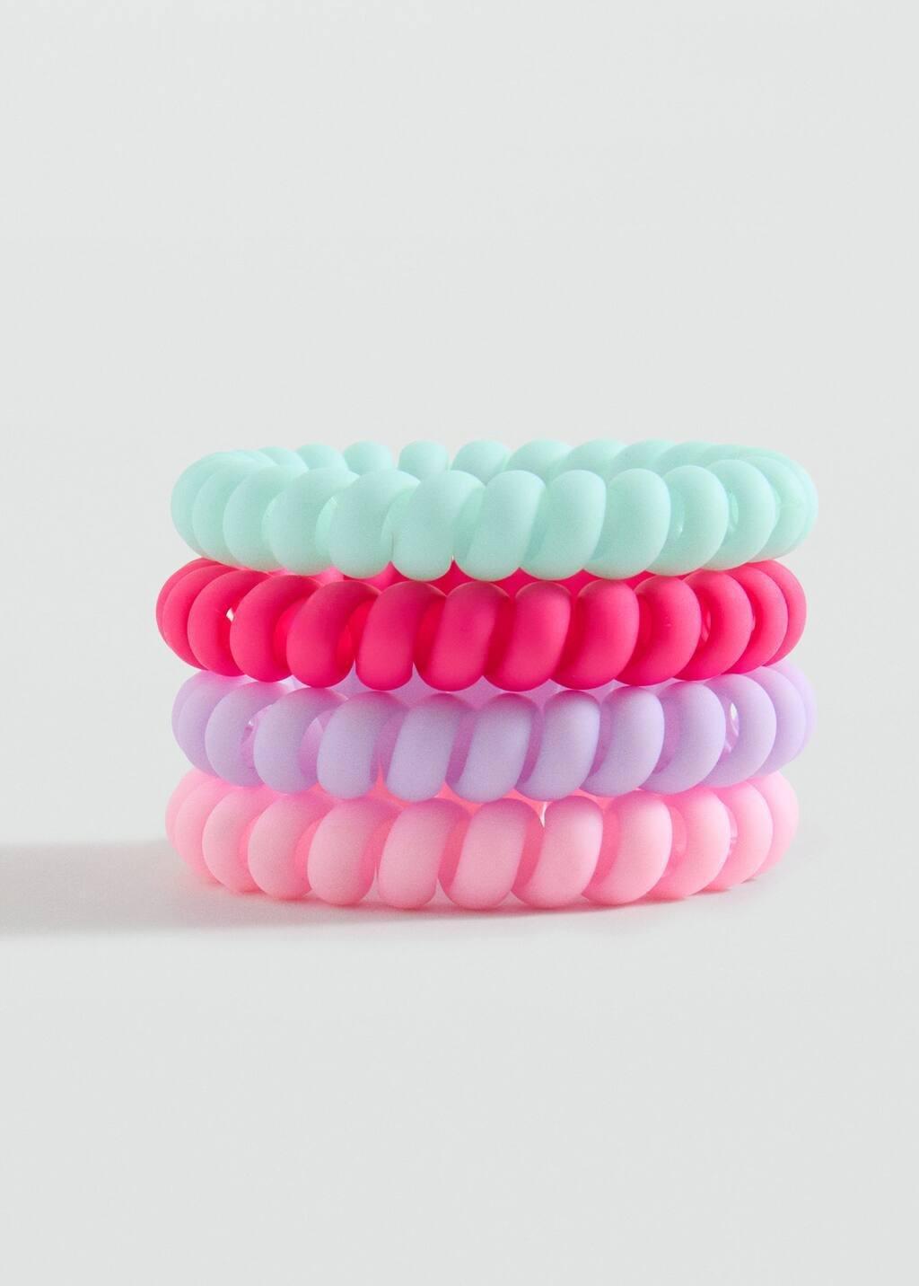 PINK Pack of 4 scrunchies, Kids Girl, Pink, large image number 1