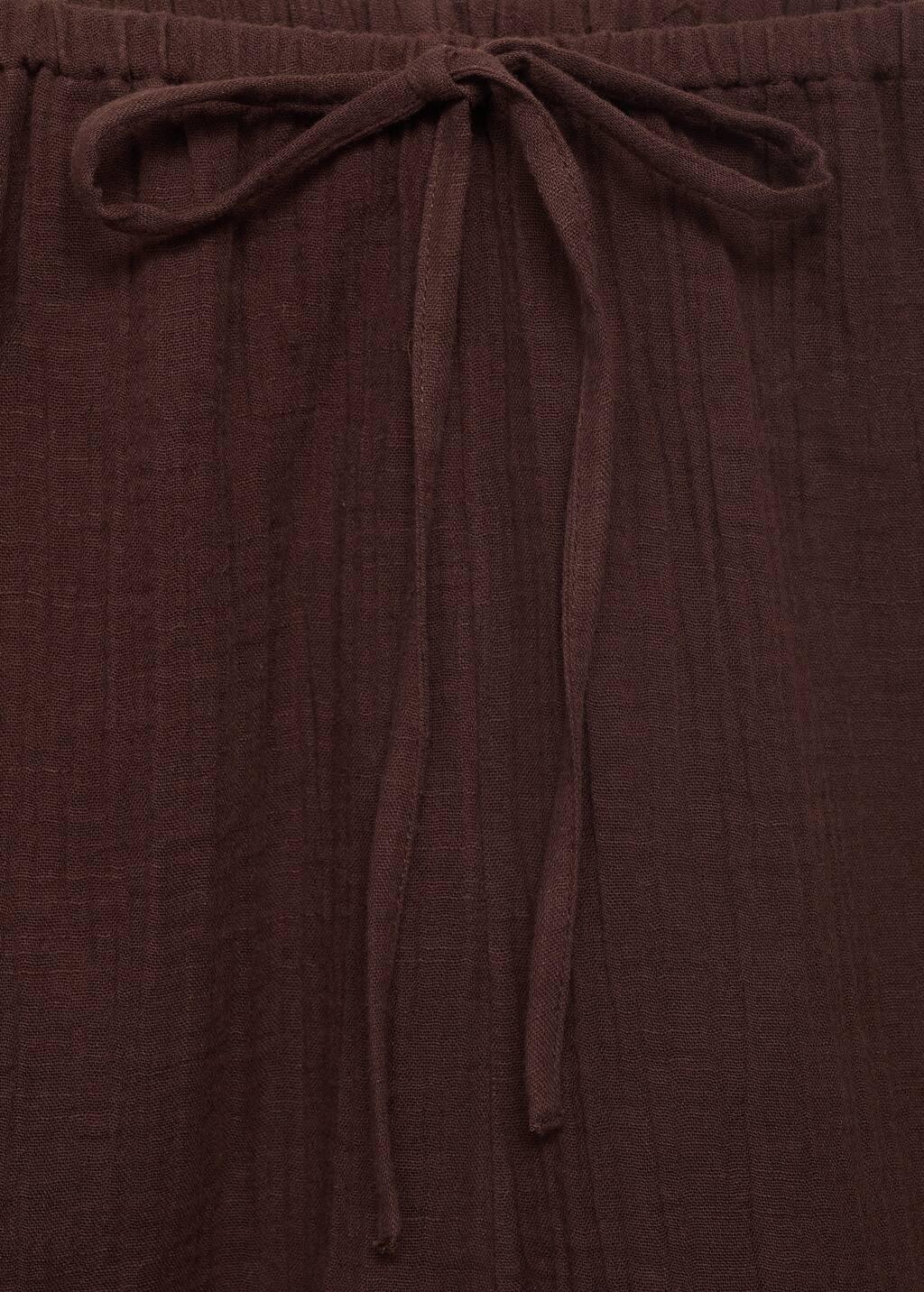 DARK BROWN Cotton shorts with drawstring, 0201_32, medium