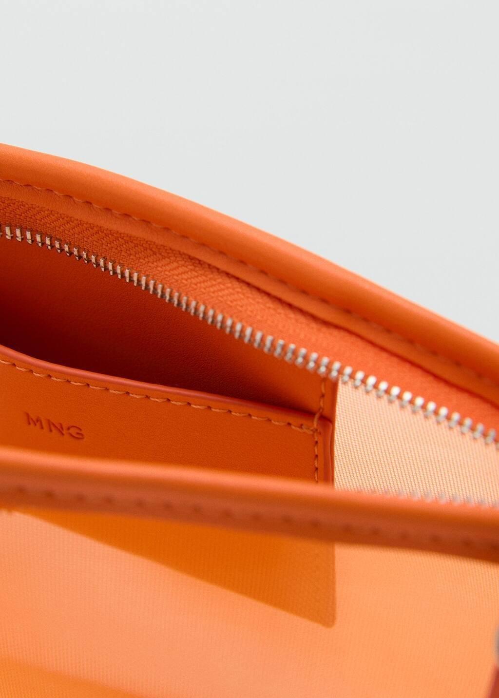 ORANGE Mesh toiletry bag, Orange, large image number 1