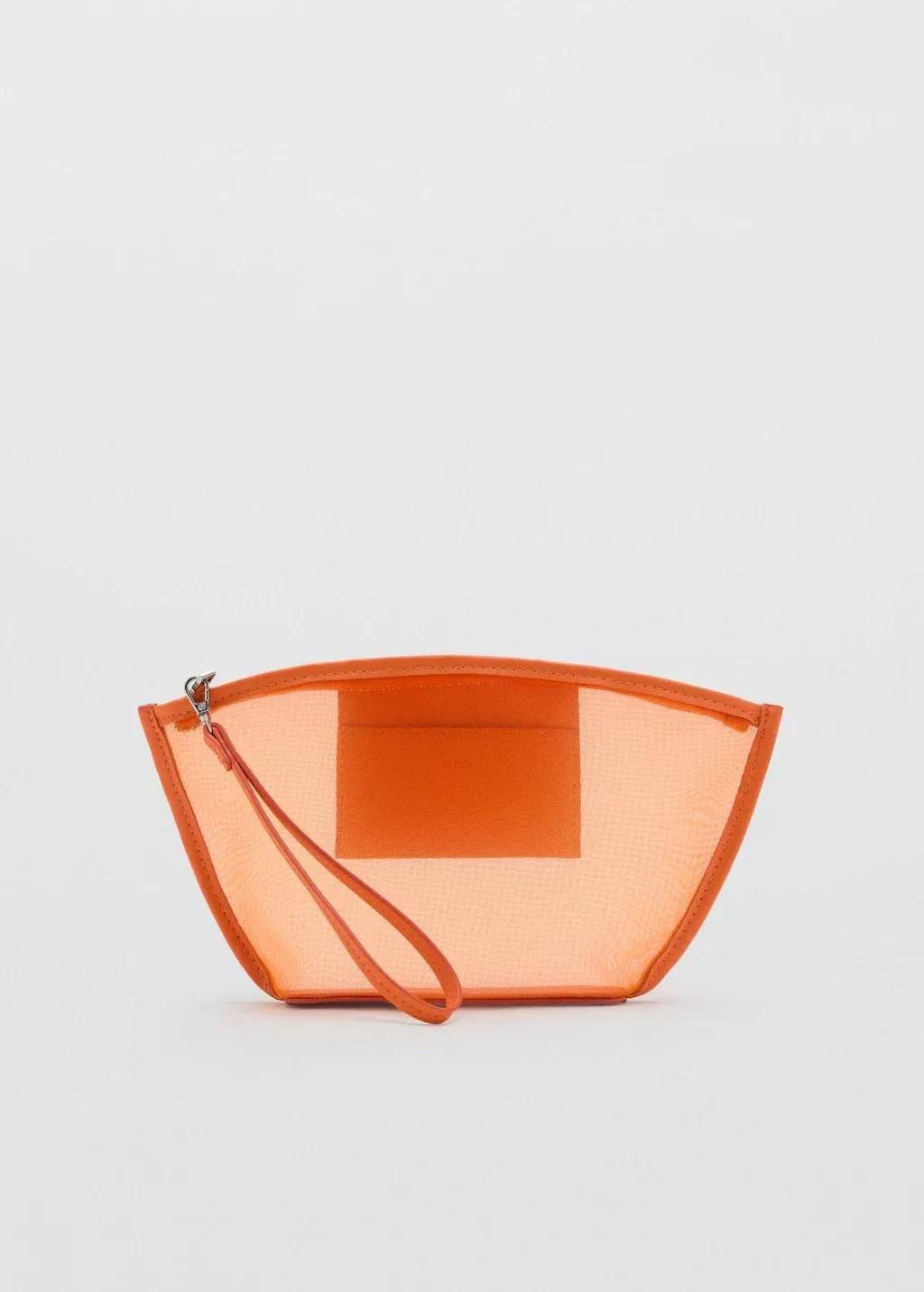 ORANGE Mesh toiletry bag, Orange, large image number 2