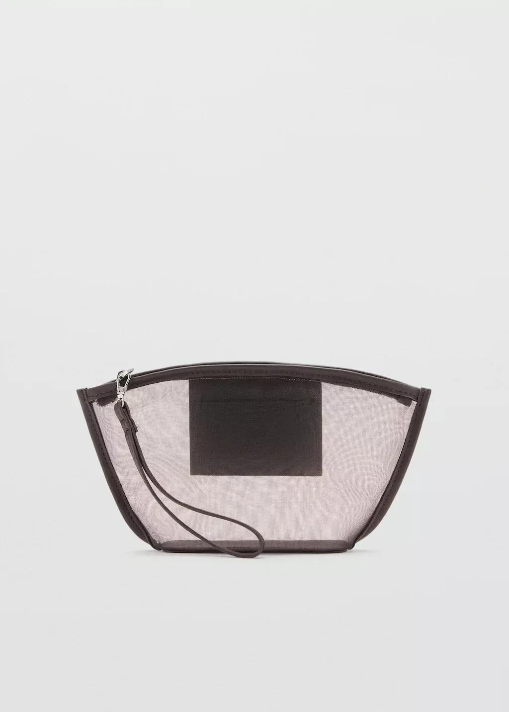 DARK BROWN Mesh toiletry bag, Dark Brown, large image number 2