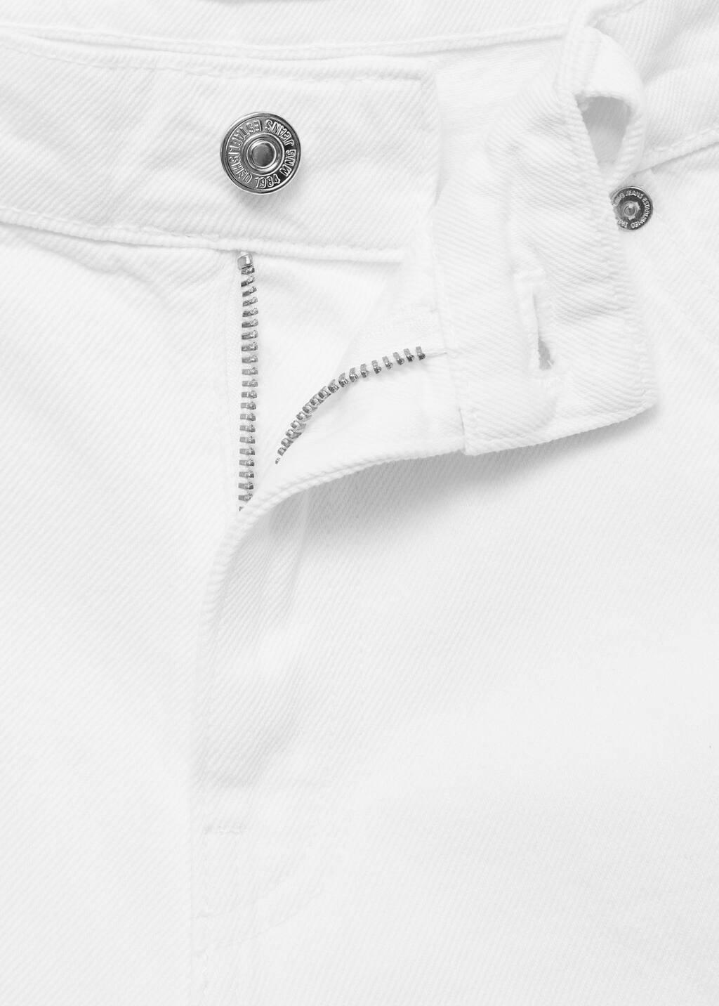 White Frayed Hem Denim Shorts, , large image number 3