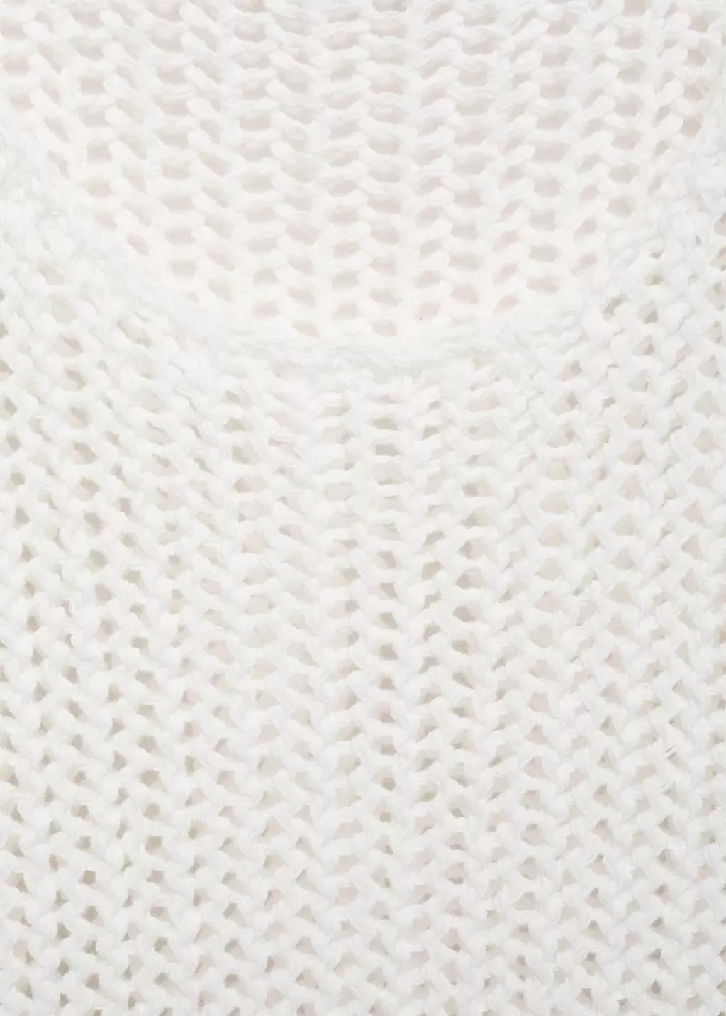 White Crochet Top With Straps, , large image number 2
