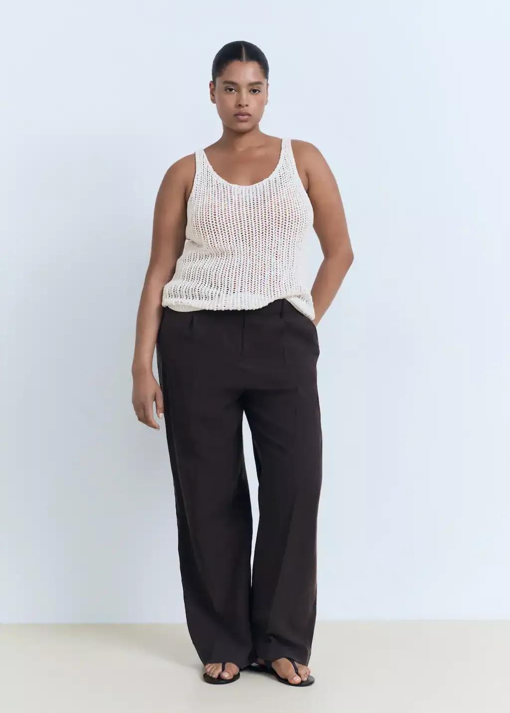 White Crochet Top With Straps, , large image number 3