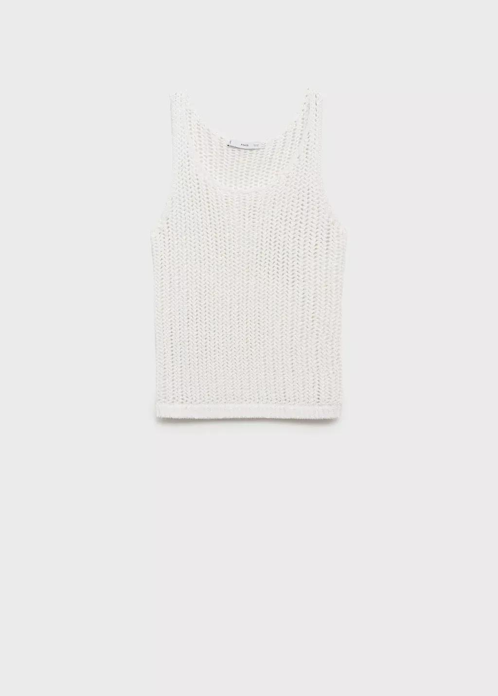White Crochet Top With Straps, , large image number 4