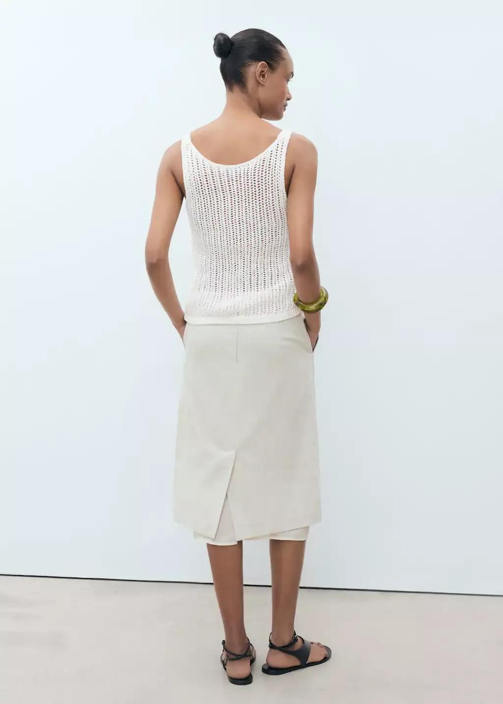 White Crochet Top With Straps, , large image number 5