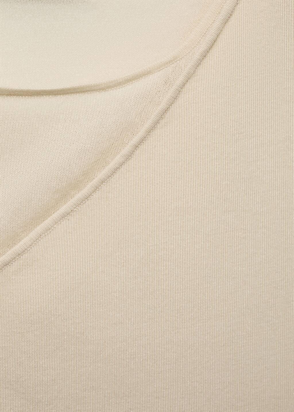 Cream Knitted Top With Cut-Out, Light Beige, large image number 4